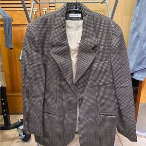 Ann Taylor Brown Checkered Blazer